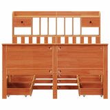 Bookcase Bed without Mattress Wax Brown 140x190 cm Solid Wood Pine 3308935