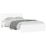Bed Frame White Engineered Wood Double Robust Bed Frame 3207504