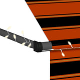 Manual Retractable Awning with LED 400 cm Orange and Brown 145882