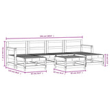 7 Piece Garden Lounge Set White Solid Wood Pine 3186369