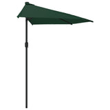 Garden Parasol with Aluminium Pole Green 270x144 cm Half 44588