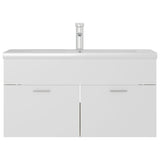 Sink Cabinet with Built-in Basin White and Sonoma Oak Engineered Wood 3071293