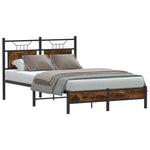 Bed Frame without Mattress Smoked Oak 120x190 cm Small Double Engineered Wood 4106887
