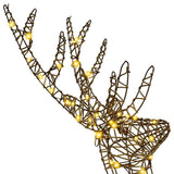3D Reindeer 140 LEDs Warm white 70 x 41 x 128 cm Rattan 42019057