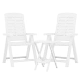 3 Piece Garden Dining Set White Polypropylene 3120463