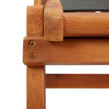 Deck Chair Black Acacia wood Standard Ergonomic Deck Chair 45958