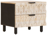 Bedside Cabinet 2 pcs White 40 x 33 x 46 cm Solid Mango Wood 4017863