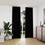 Blackout Curtains 2 pcs with Hooks Velvet Black 140x245 cm 134494
