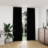 Blackout Curtains 2 pcs with Hooks Velvet Black 140x245 cm 134494
