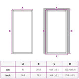 Interior Door 93x201.5 cm White ESG Glass and Aluminium 350570