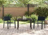 Garden Dining Set 3 pcs Black Powder-Coated Steel 3379149