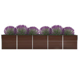 Garden Raised Bed Galvanised Steel 400x80x77 cm Brown 47062