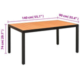 Dining Set Black Powder-coated aluminium, Textilene, WPC Medium 3070629