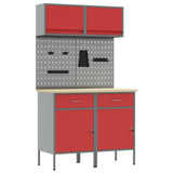 Work Cabinet Set with Drawer with Shelf with Storage 6 pcs Red 3321419