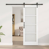 Sliding Door White 73.5 x 198.5 cm Solid Pine Wood and Glass 3332324