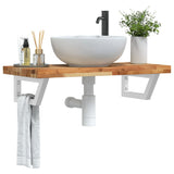 Basin Shelf Wall Mounted Steel and Solid Wood Acacia 3302746