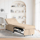 Sofa Bed Cream 194 x 67 x 82 cm Microfiber 42008611