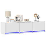TV Cabinet with LED White 165 x 34 x 40 cm Engineered Wood 8006547