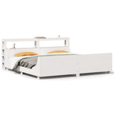 Bed Frame without Mattress White 200x200 cm Solid Wood Pine 3306448