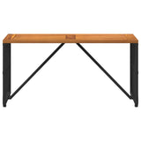 Outdoor Table Black 80 x 40 x 40 cm Steel and Poly Rattan 42025145