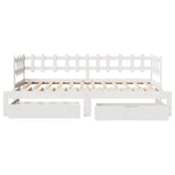 Daybed with Trundle and Drawers without Mattress White 80x200 cm 3302250