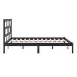3101242 Bed Frame without Mattress Black Solid Wood Pine 200x200 cm