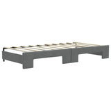 Daybed with Trundle&Drawers without Mattress Dark Grey 90x190 cm Single 3196652