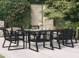 Garden Dining Set Black PVC Rattan 7 Piece Set Durable 3156549