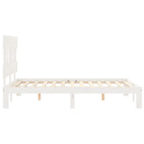 Bed Frame without Mattress White 140x200 cm Solid Wood Pine 3193597