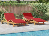 Sun Lounger 3 pcs Red 200 x 67 x 84 cm Solid Acacia Wood 3325186