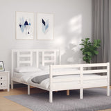 Bed Frame without Mattress White Small Double Solid Wood 3194672