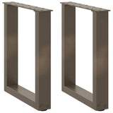 Coffee Table Legs U-Shaped 2 pcs Natural Steel 38x cm Steel 4013155