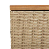 Garden Storage Box Beige 110x50x54 cm Poly Rattan Acacia Wood 365957
