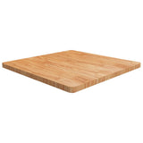 Square Table Top Light Brown 90x90x4cm Treated Solid Wood Oak 343063