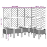 Garden Planter with Trellis Brown 160x120x142 cm PP 367940