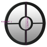 Mirror Black 40x4 cm Iron Round for Indoor Use 3093528