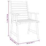 ZNTS 5 Piece Garden Dining Set Solid Wood Acacia 3087136