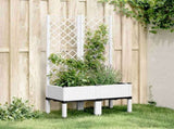 Garden Planter with Trellis White 80x40x142 cm PP 367924