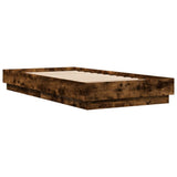 Bed Frame without Mattress with LED Lights Smoked Oak 75x190 cm Small Single 839550