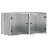 Wall Cabinets with Glass Doors 2 pcs Grey Sonoma 68.5x37x35 cm 836508