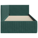 Corner Bed Frame Dark Green 90 cm x 200 cm Velvet 42016268