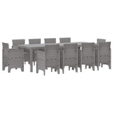 Garden Dining Set 11 pcs Light Grey Polypropylene 3378607