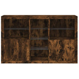 Sideboard with LED Lights Smoked Oak 162x37x100 cm 3209174