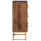 Chest of Drawers 55x30x76 cm Solid Wood Mango and Iron 371995