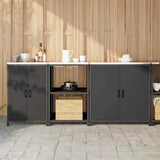 Kitchen Storage Set HATTEM 3 pcs Black Cold-rolled Steel 3392701