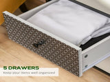 Chest of Drawers, 5 Drawer Dresser, Vertical Storage Organizer Unit for Bedroom, Living Room T3398P344637
