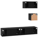 TV Cabinet Set 4 pcs Black Oak Engineered Wood 3393436
