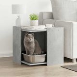 Cat Litter Box Enclosure Concrete Grey 53x53x51 cm Engineered Wood 857754