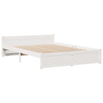 ZNTS Bookcase Bed without Mattress White 140x200cm Solid Wood Pine 3322472