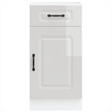 Kitchen Base Cabinet Kalmar High Gloss White Engineered Wood 853469